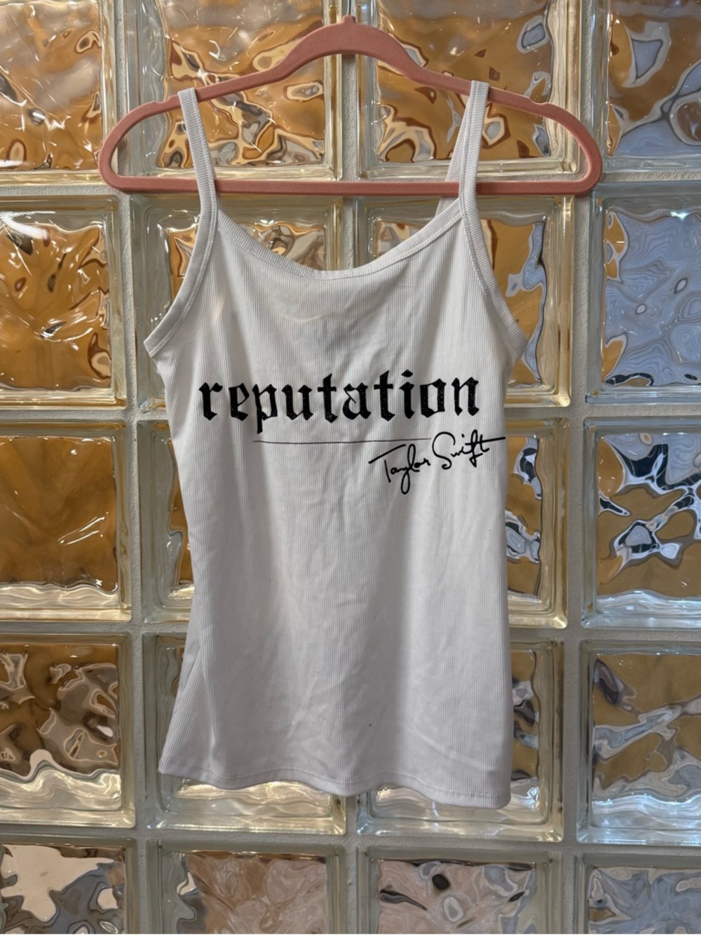 Reputation Graphic White Tank Top